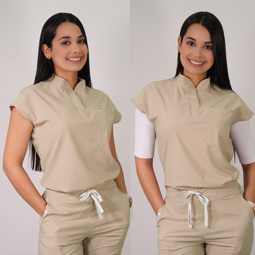 Delantal Mujer anti fluidos Amapola. Beige - Art. AMAPOLA-11