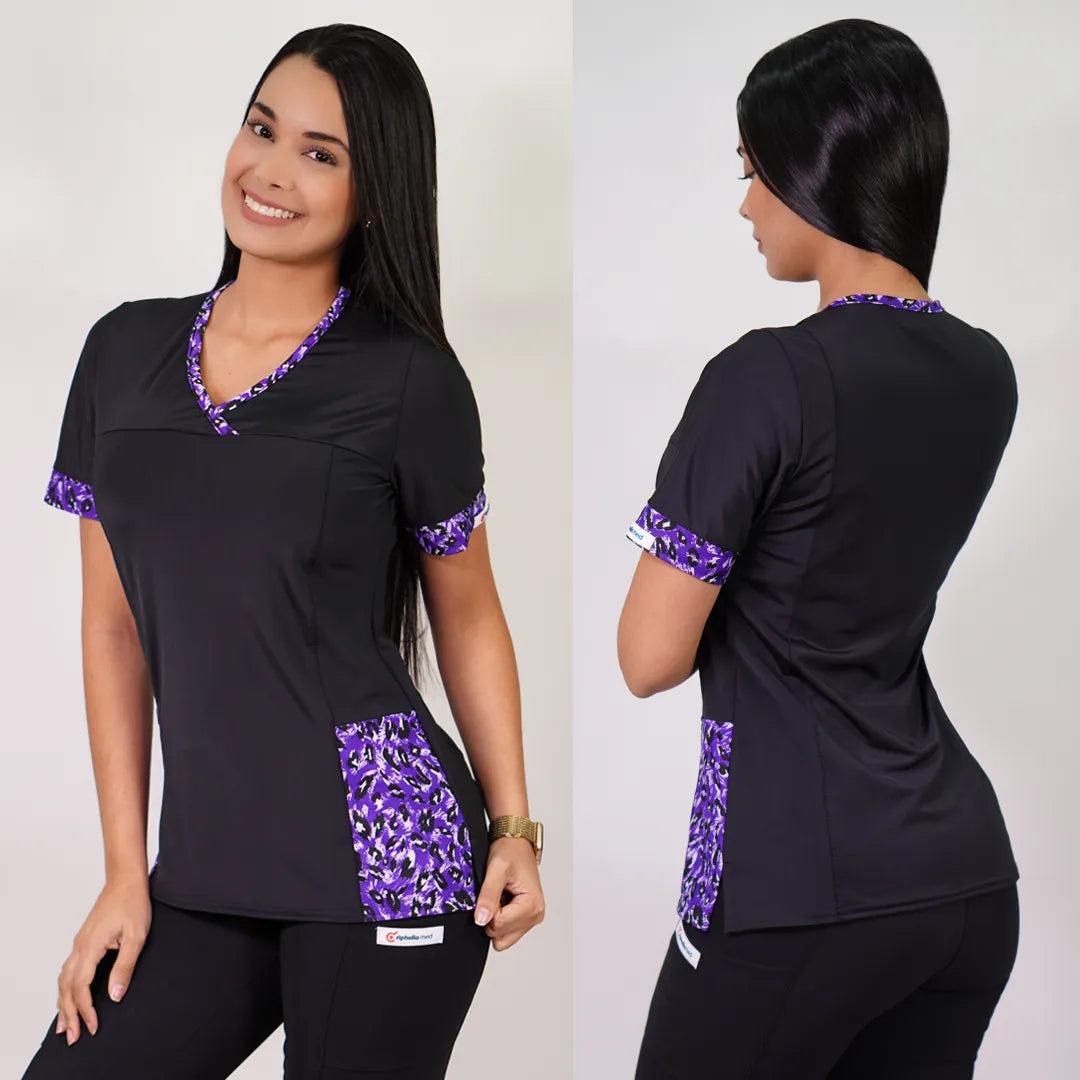 Delantal Mujer tela elasticada. Negro - Art. 108-3