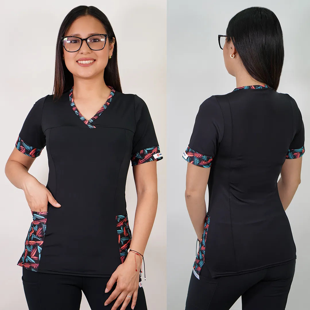 Delantal Mujer tela elasticada. Negro - Art. 108-4