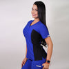 Delantal Mujer tela elasticada. Azul Rey Apl. negro costado - Art. 2074