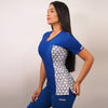 Delantal Mujer tela elasticada C/aplic. estampada al costado. Combina con Azul Rey - Art. 2240