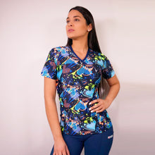  Delantal Mujer tela elasticada estampada. Combina con Azul Marino - Art. 2283