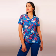  Delantal Mujer tela elasticada estampada. Combina con Azul Rey - Art. 2284