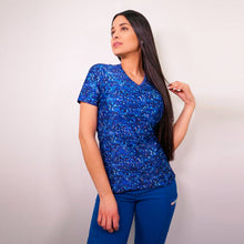  Delantal Mujer tela elasticada estampada. Combina con Azul Rey - Art. 2289