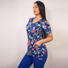 Delantal Mujer tela elasticada estampada. Combina con Azul Rey - Art. 2293