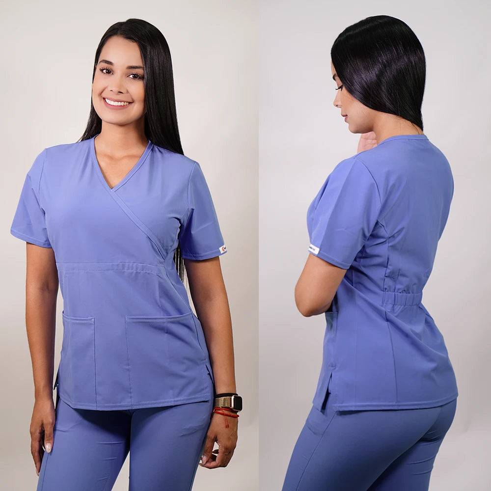 Delantal Mujer tela Anti fluidos. Celeste- 2310