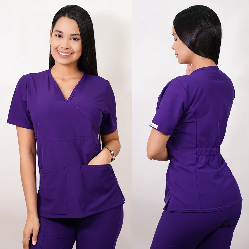 Delantal Mujer tela Anti fluidos. Morado - Art. 2323-A