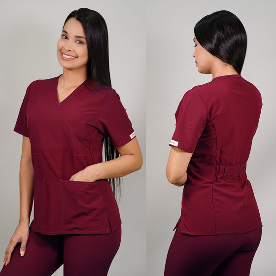 Delantal Mujer tela antifluidos. Burdeo - Art. 2331