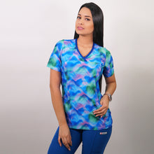  Delantal Mujer tela elasticada estampada. Combina con Azul Rey - Art. 2335