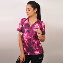  Delantal Mujer tela elasticada estampada. Combina con Fucsia y con Negro - Art. 2351