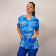  Delantal Mujer tela antifluidos estampada. Combina con Azul Rey - Art. 2381