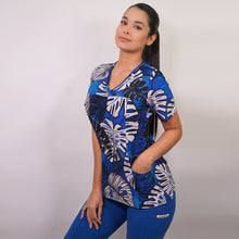  Delantal Mujer tela elasticada estampada. Combina con Azul Rey - Art. 2447