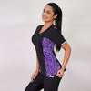 Delantal Mujer tela elasticada estampada. Combina con Negro y con morado- Art. 2458