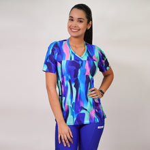  Delantal Mujer tela elasticada estampada. Combina con Azul Rey - Art. 2461