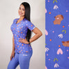Delantal Mujer tela elasticada estampada Capibara. Combina con Celeste - Art. 2495