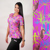 Delantal Mujer tela elasticada estampada Leopardo. Combina con Fucsia - Art. 2503