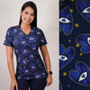 Delantal Mujer tela elasticada estampada corazones/ojos. Combina con Azul Marino - Art. 2513