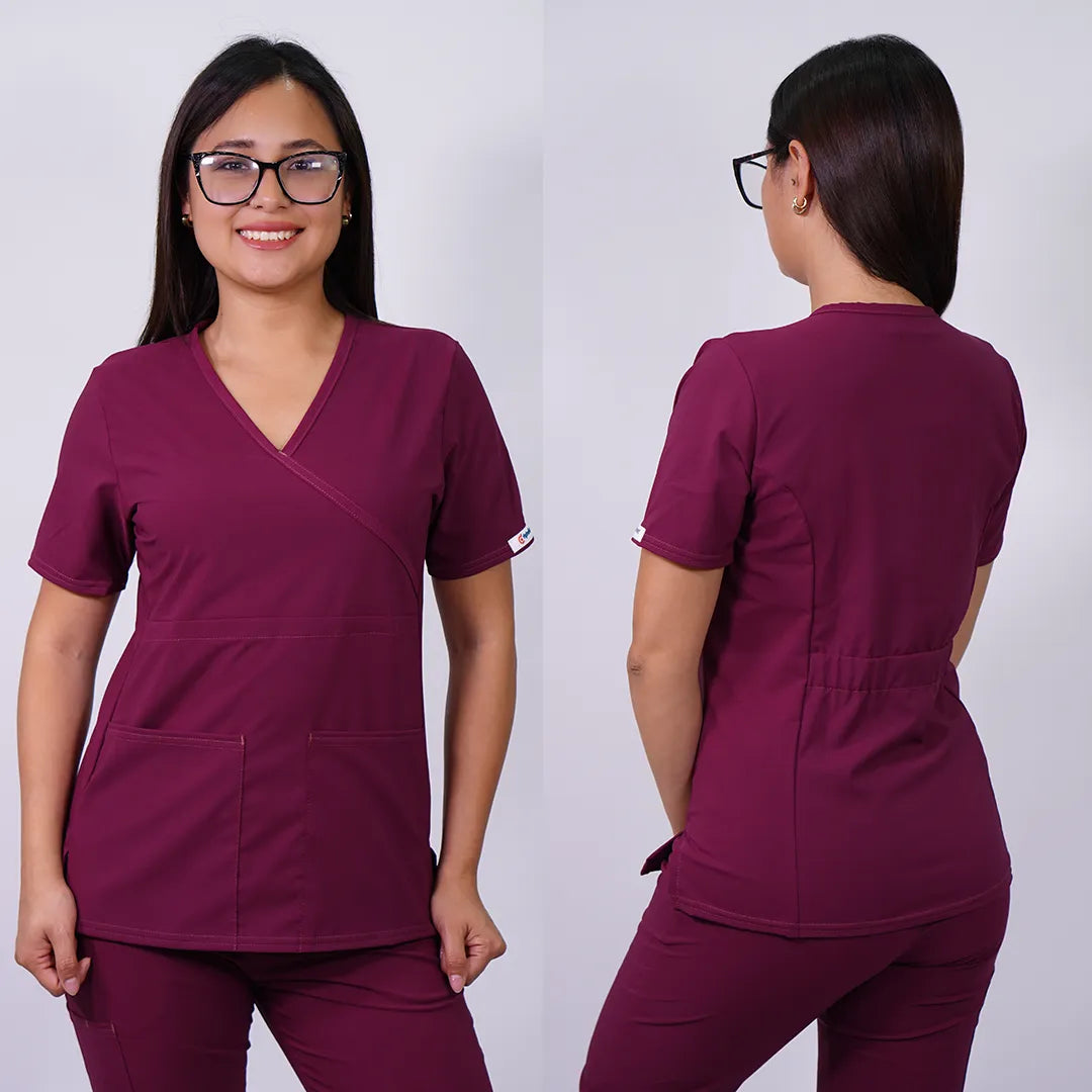 Delantal Mujer tela anti fluidos. Burdeo - Art. 2522
