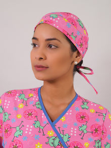  Gorro clinico. estampado Fucsia - Art. 400-1