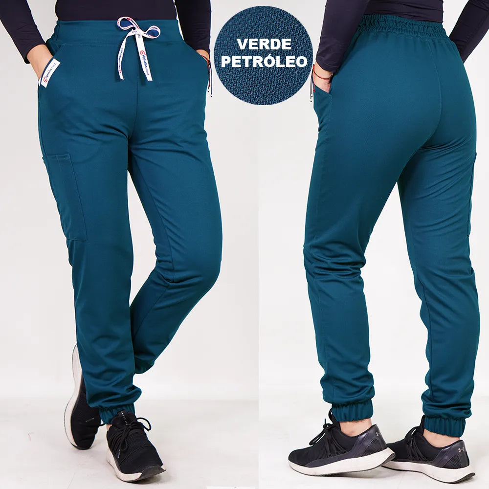 Pantalón Jogger clínico PRIVE.   Art. 569-9 - Verde Petróleo