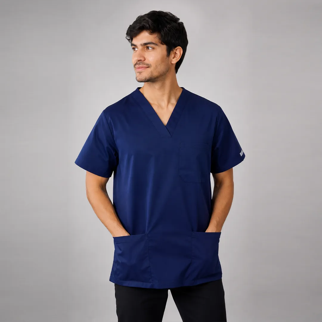 Delantal hombre tela poplin - Azul Marino. Art. 602