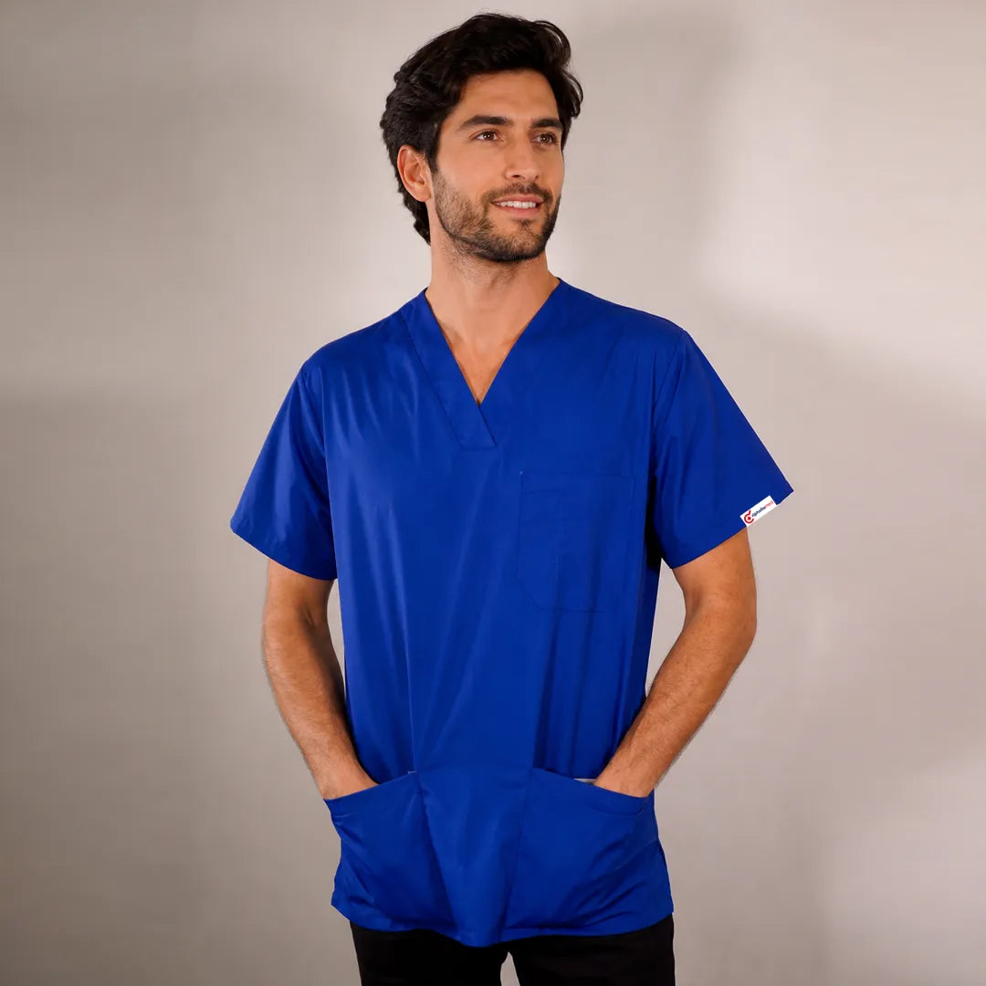 Delantal hombre tela poplin - Azul Rey. Art. 604