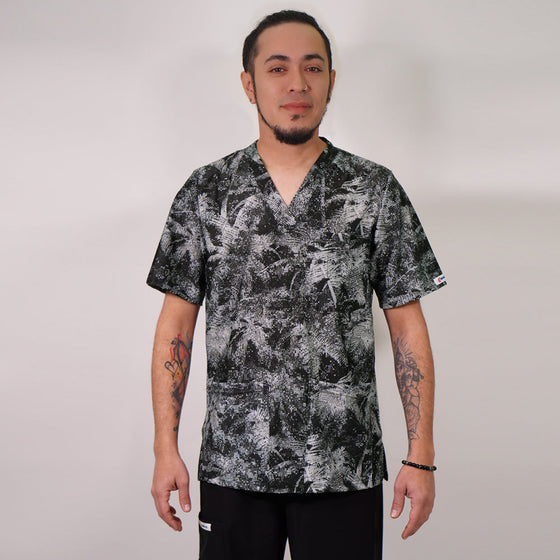Delantal elasticado hombre tela estampada. Combina con Negro. Art. 657