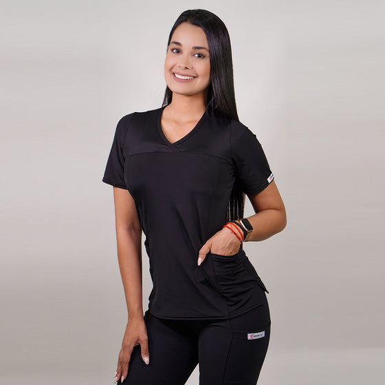 Delantal Mujer tela elasticada. Negro - Art. 763