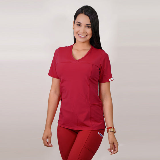 Delantal Mujer tela elasticada. Rojo - Art. 764