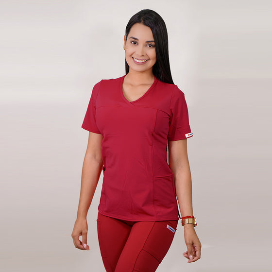 Delantal Mujer tela elasticada. Rojo - Art. 764