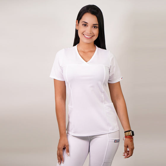 Delantal Mujer tela elasticada. Blanco - Art. 765