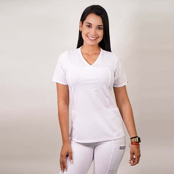 Delantal Mujer tela elasticada. Blanco - Art. 765