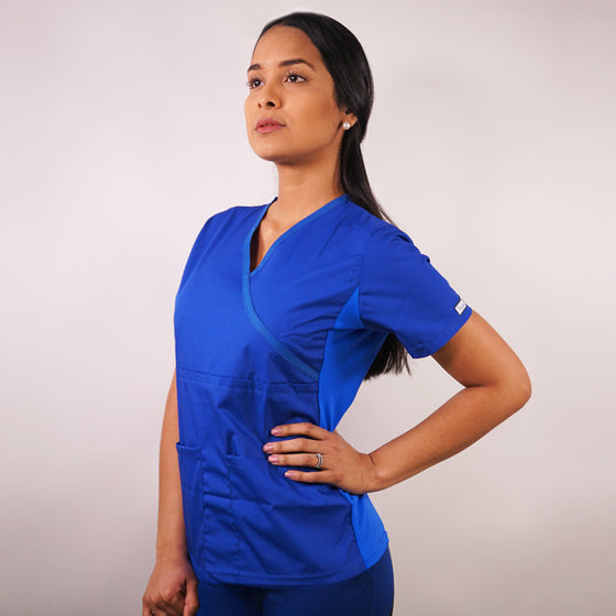 Delantal Mujer tela poplin. Azul Rey - Art. 791