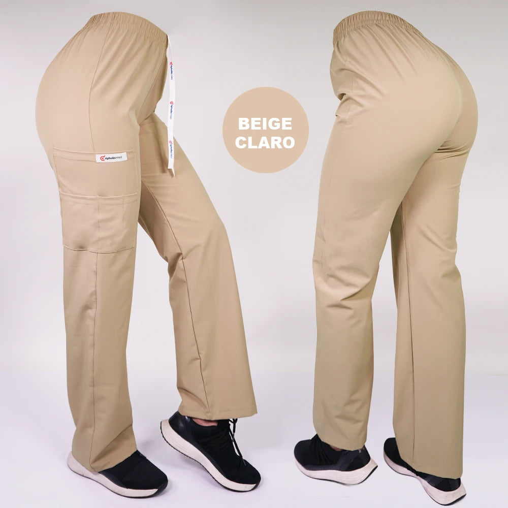 Pantalón Clínico Recto Anti fluidos Beige 799-24