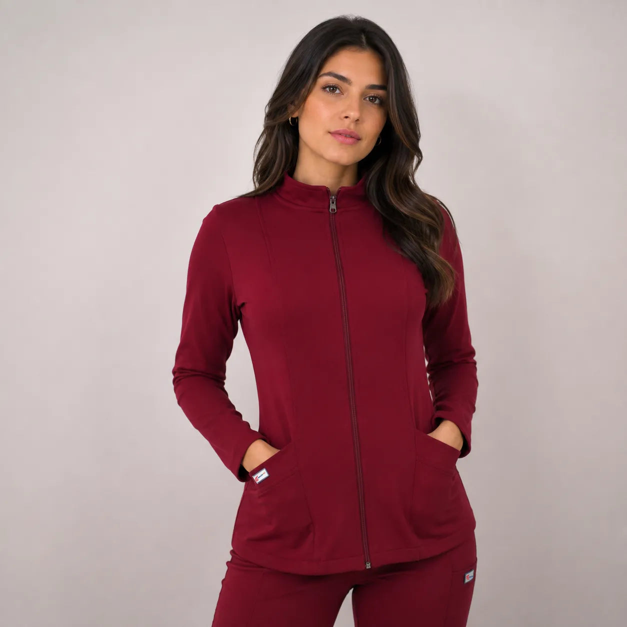 Polerón clínico Spandex - Mujer. Art. 911 - Burdeo