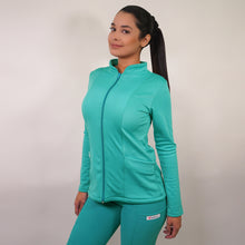  Polerón clínico Spandex - Mujer.   Art. 916 - Verde Turquesa