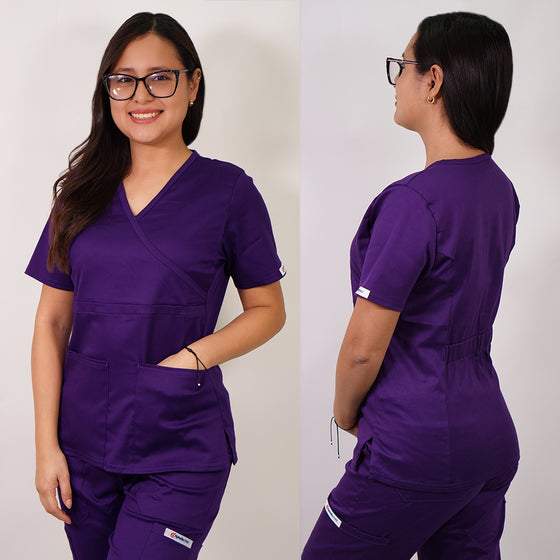 Delantal Mujer Algodón. Morado - Art. ALG-2323-4