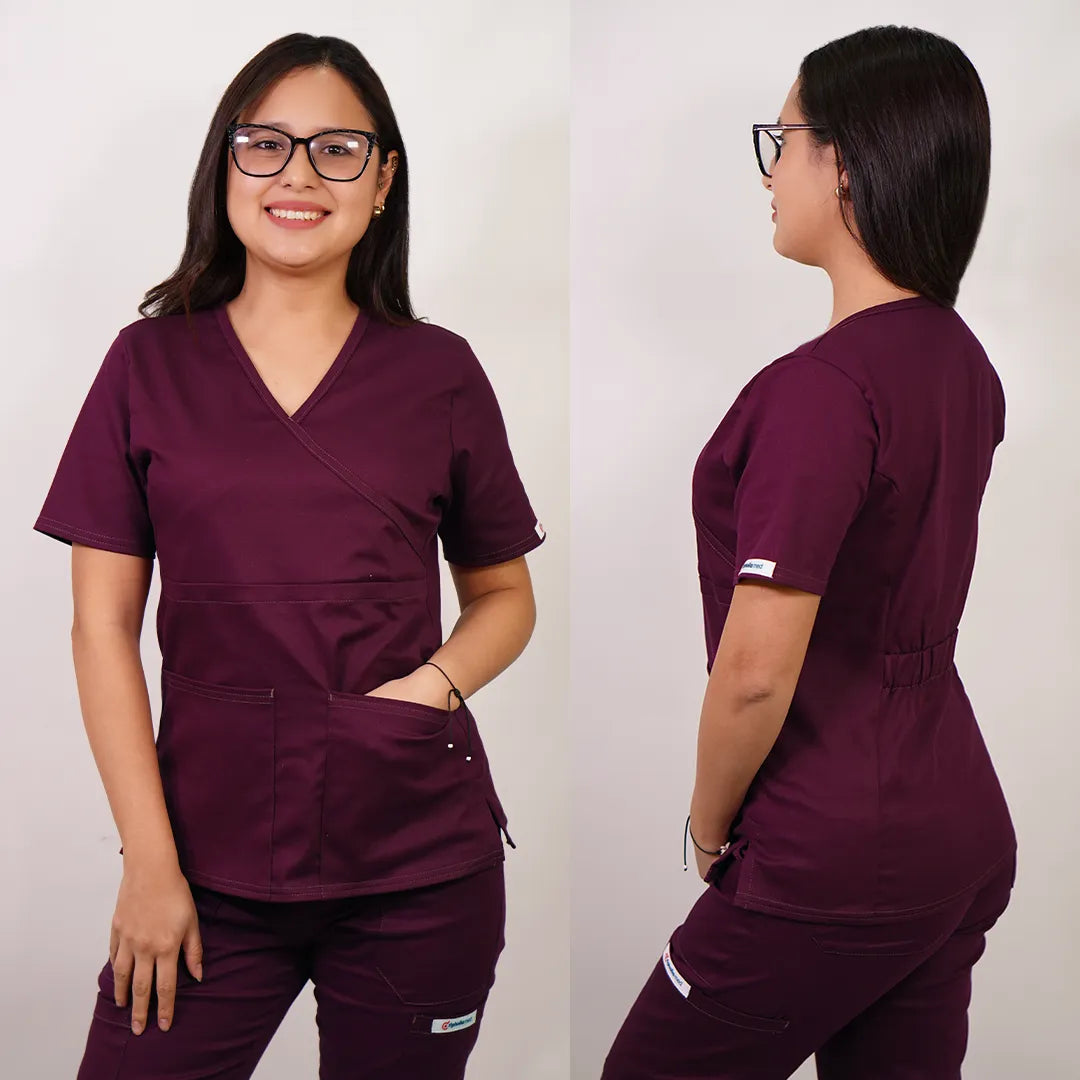 Delantal Mujer Algodón. Burdeo- ALG-2331-6