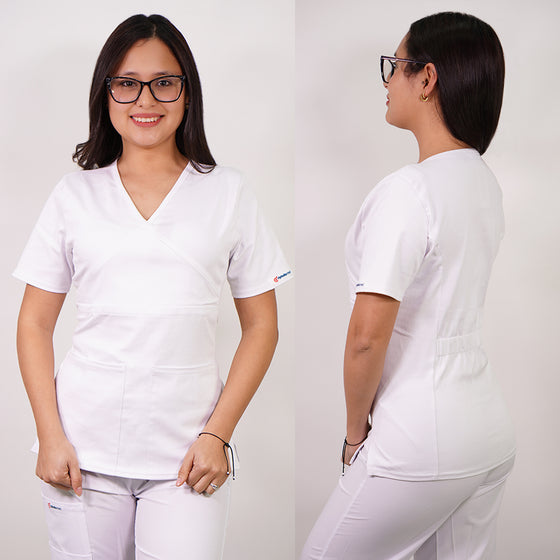 Delantal Mujer Algodón. Blanco - Art. ALG-2332-7
