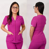 Delantal Mujer antifluidos Azalea con cierre. Fucsia - Art. AZALEA-13
