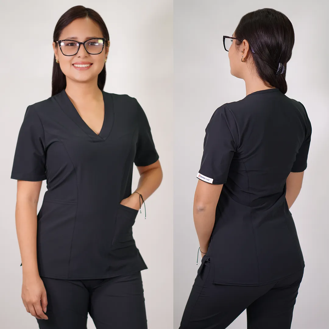 Delantal Mujer tela anti fluidos. GRIS - Art. CLASICO-10