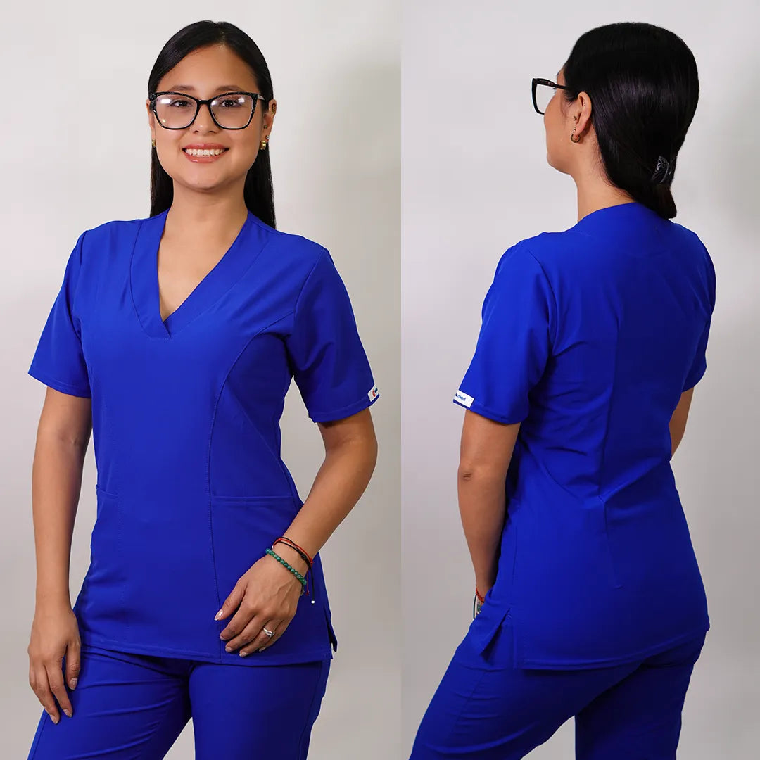 Delantal Mujer tela Anti fluidos. Azul Rey - Art. CLASICO-2
