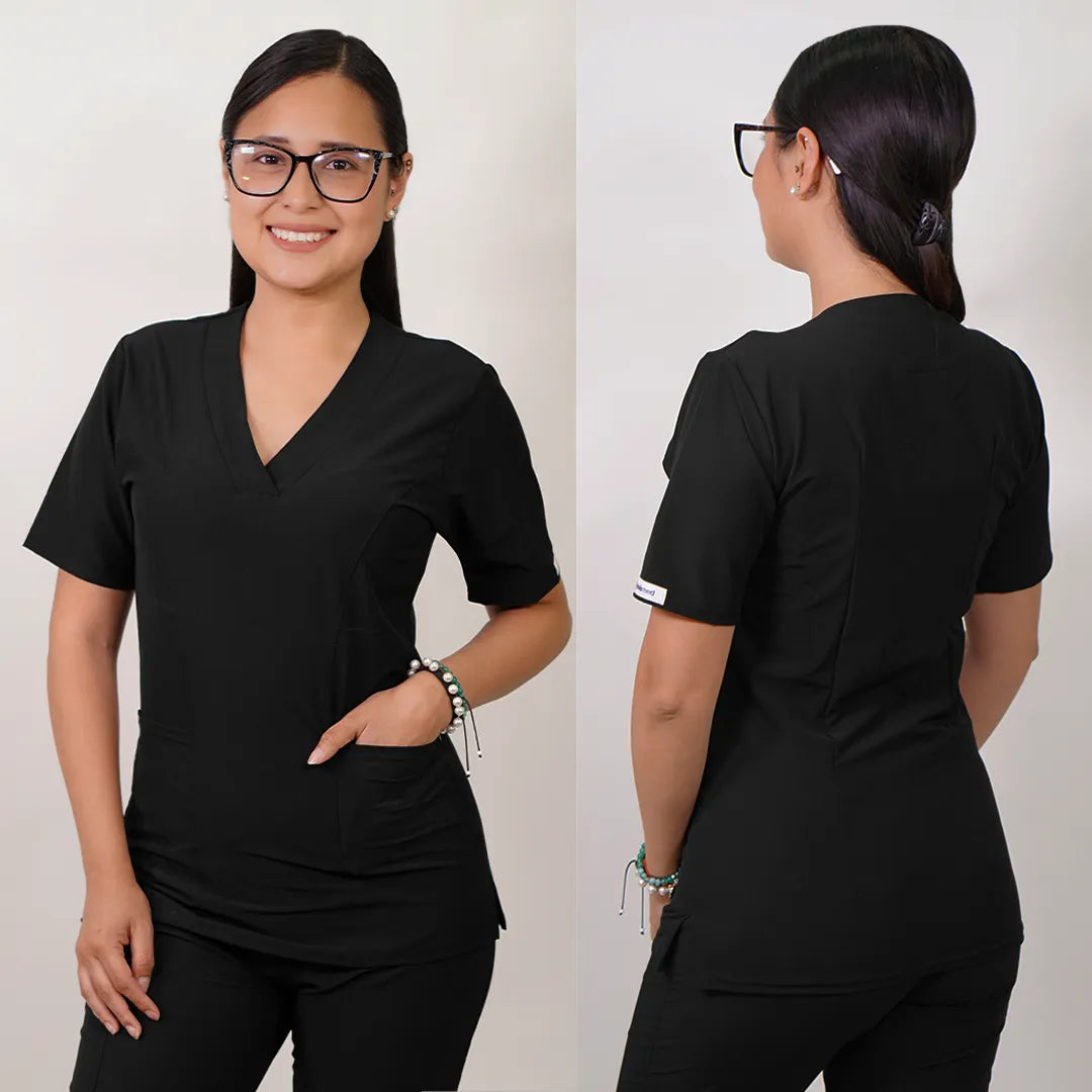 Delantal Mujer tela Anti fluidos. Negro - Art. CLASICO-8