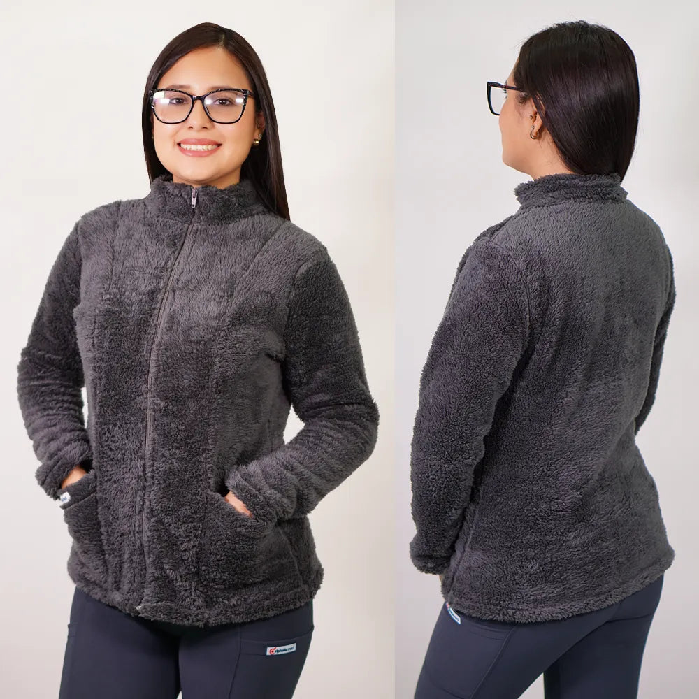 Polerón clínico Corderito - Mujer. Art. COR-10 - Gris