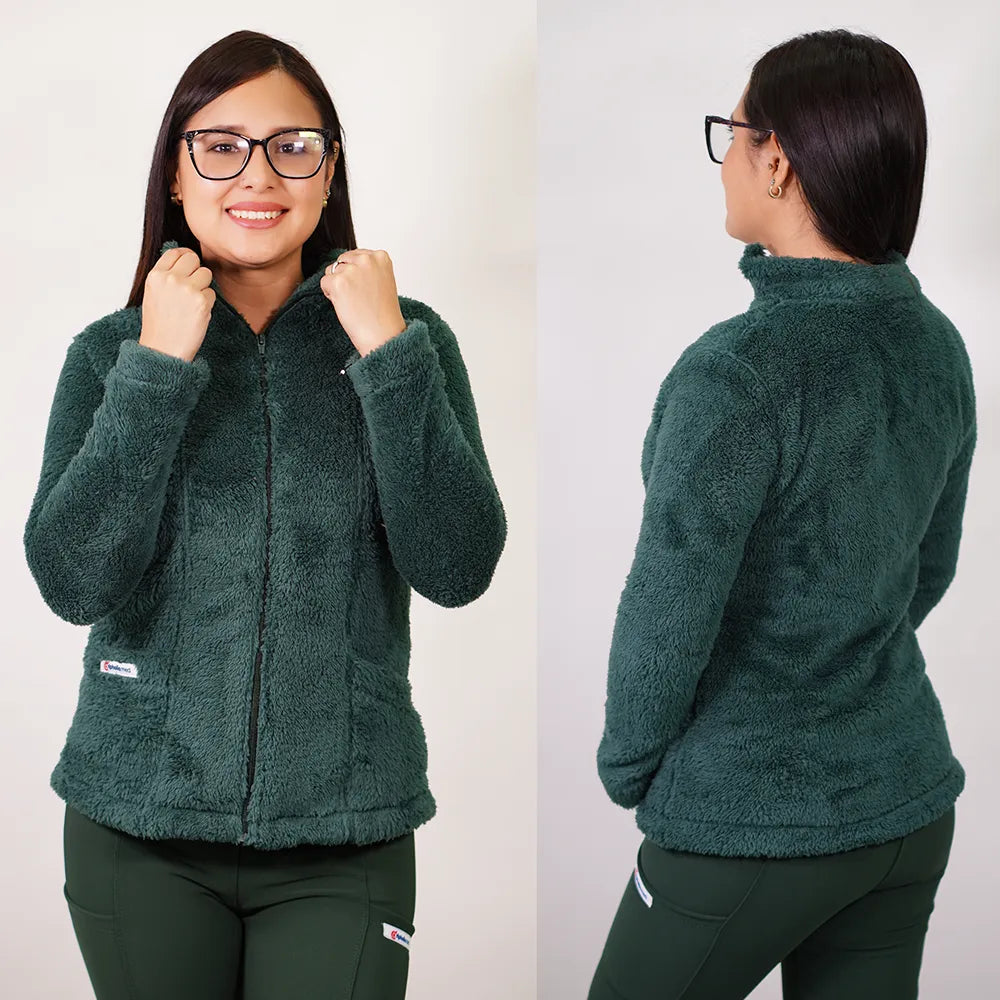 Polerón clínico Corderito - Mujer. Art. COR-12 - Verde Botella