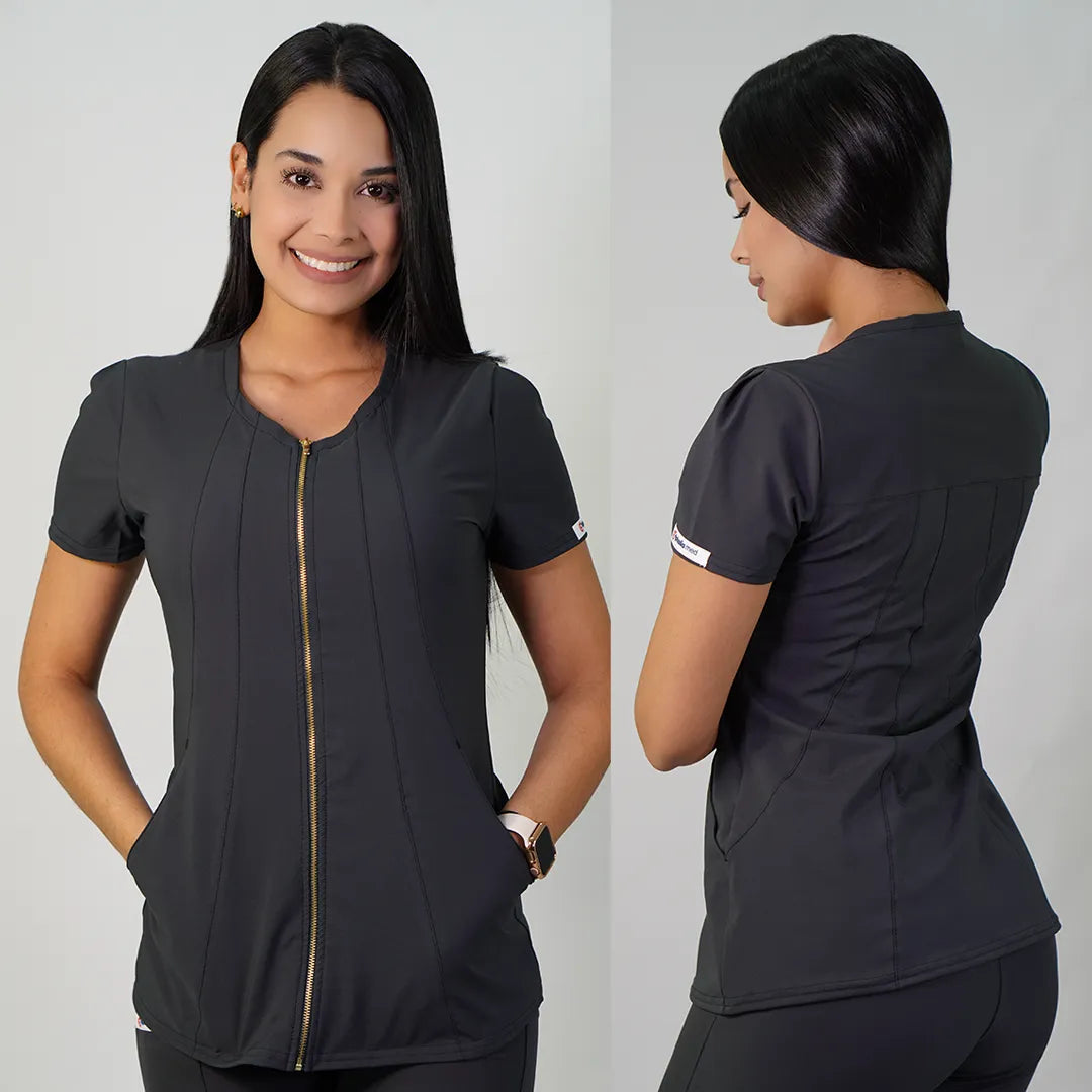 Delantal Anti fluidos Mujer Lirio con cierre. Gris - Art. LIRIO-10