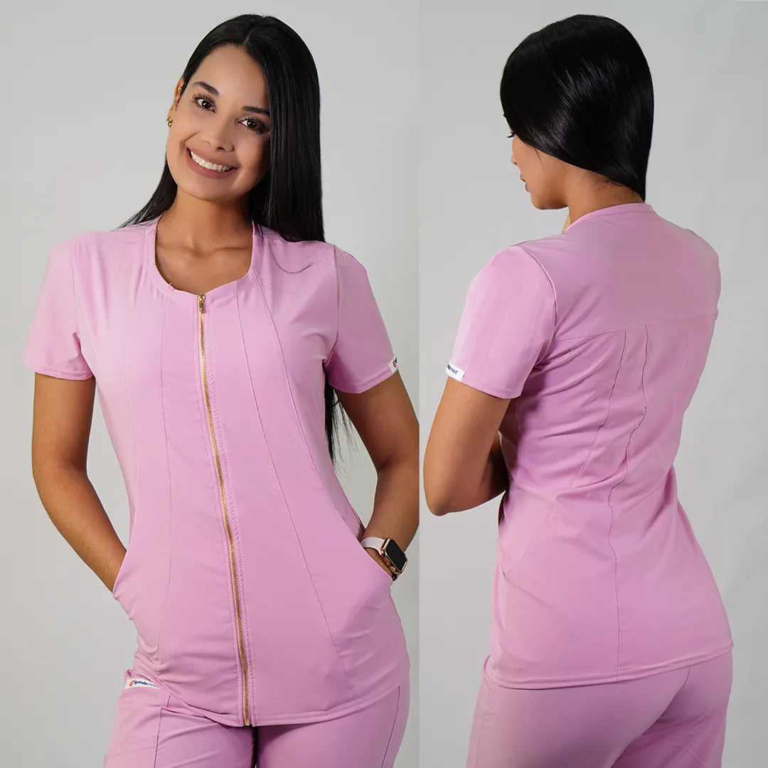 Delantal Anti fluidos Mujer Lirio con cierre. Rosado - Art. LIRIO-19