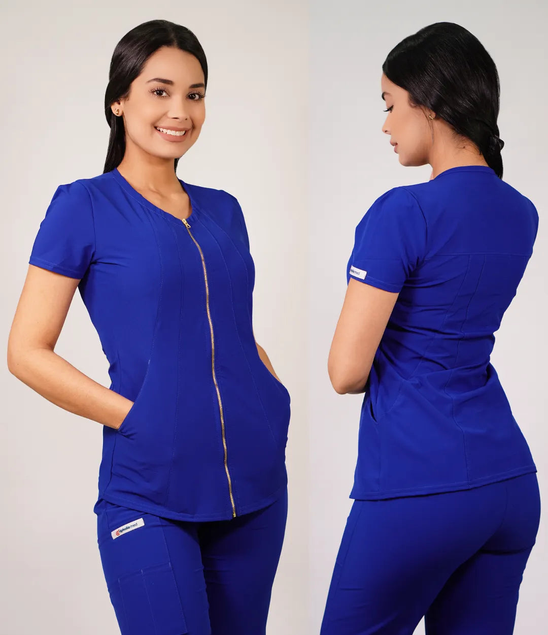 Delantal Anti fluidos Con Cierre Mujer Azul Rey LIRIO-2