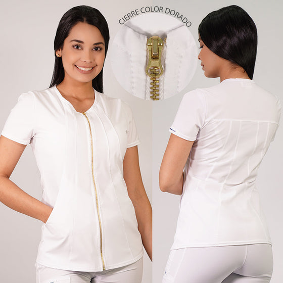 Delantal Antifluidos Mujer Lirio. Blanco - Art. LIRIO-7