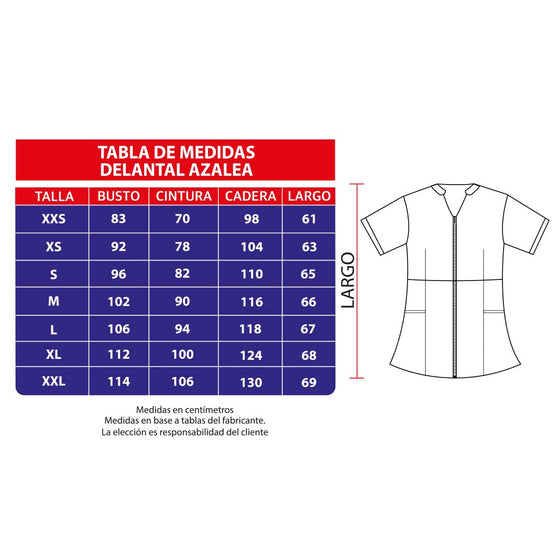 Delantal Mujer antifluidos Azalea con cierre. Morado - Art. AZALEA-4-A
